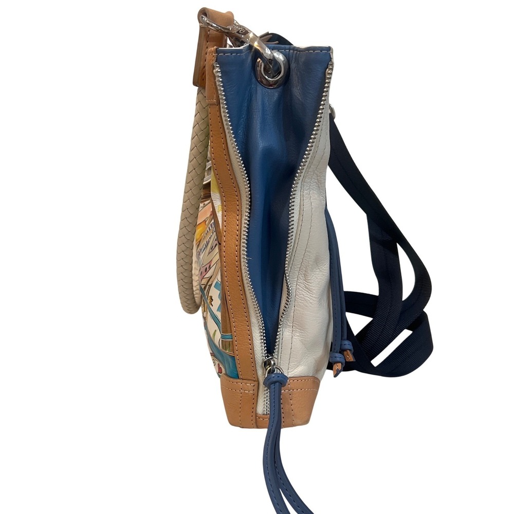 Brighton California‎ Dreaming Whimsical Graphic Art Leather Crossbody Purse - Picture 4 of 12
